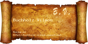 Buchholz Vilmos névjegykártya